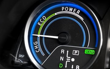 Gauges on a hybrid vehicle